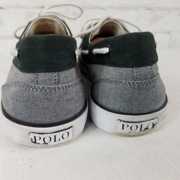 Polo Ralph Lauren Men's 12 D Franz Gray Black Boat Shoes - Picture 6 of 9